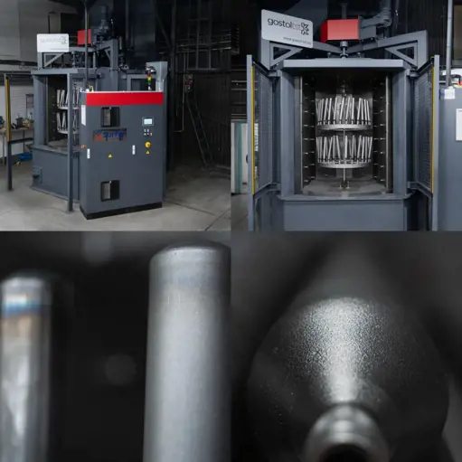 Сателлитная дробемётная установка с вращающимся крюком типа KK